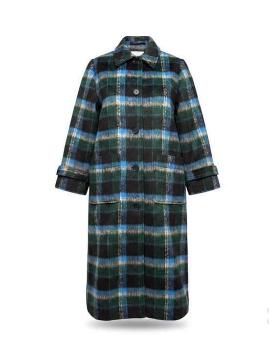 Free Assembly Jackets & Blazers - Free Assembly Womens Black Multi-Color Plaid Coat Sz L